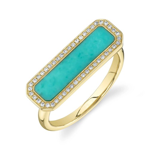 14k gelbgold bar ring - bar,