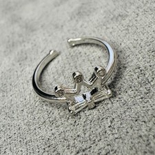Ring versilbert Krone Design Größe 50 Damen Schmuck verstellbar