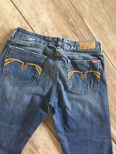 s‘Oliver Denim Jeans Damen Grösse 36 Bestickt 7/8 Boyfriend Blau Neuwertig Used