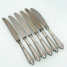 WMF Fächermuster Besteck versilbert 90, 6 kleine Messer Obstmesser 18,4 cm