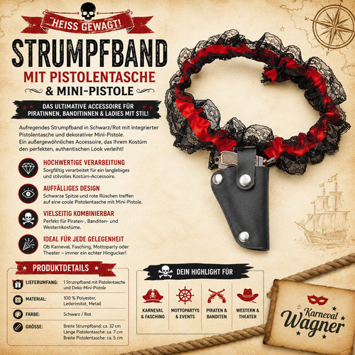 Piraten strumpfband mit - piraten,