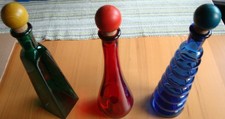 Bunte Glasflaschen   Set mit 3