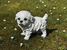 Gartenfigur Hund Bichon Welpe