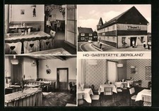 AK Reichmannsdorf, HO-Gaststätte Bergland, Außen- und Innenansicht 