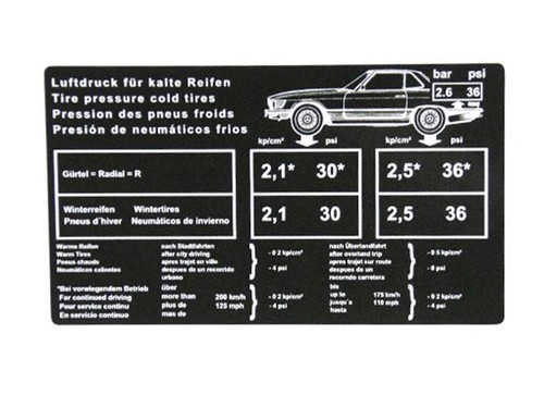 Aufkleber hinweis reifendruck - aufkleber,