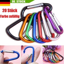 20x Alu Karabinerhaken Bunt 50mm Karabiner Haken Schnapphaken Aluminium Camping