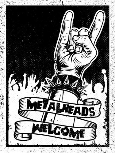 Holzschild 40x30 metalheads - holzschild,