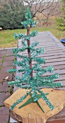 Lametta dunkelgrün silber - lametta,