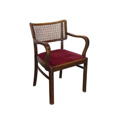 Armlehnstuhl alter Stuhl Sitzmöbel 50/60er Jahre aus Eiche massiv -11745-