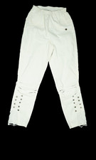 tredy Damen Jeans 7/8 Hose ankle stretch Slim high Rise 36 weiß Creme Gummibund