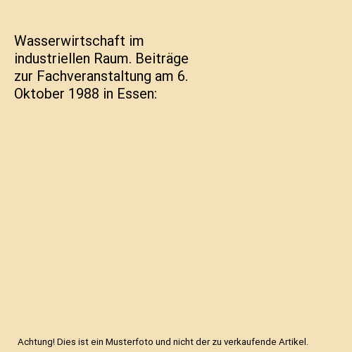 Wasserwirtschaft - , im