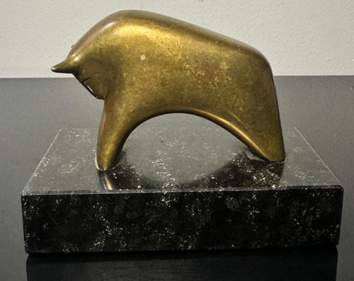 Bronzefigur kleiner stier - bronzefigur,,