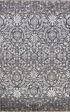 Versace Design Schwarz/Silber Wolle/Seide Handmade Abstrakt Orientalisch 4x6