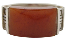 🖤 Solider alter 925er Silber Ring mit Karneol - Vintage Schmuck - 6,84g