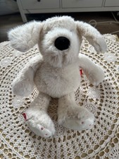 Kinder Kuscheltier Weißer Hund flauschig Plüschtier Stoff Tier Mittelgroß