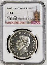 1937 Great Britain George VI Silver Coronation Proof Crown NGC PF64 Superb Gem