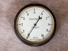 Manometer Gäbler Antik Holz Wand Gründerzeit 34x34cm verziert Sammlerstück