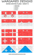15 mm Schweizer Kantonsfahnen - Blatt 5 - Hecht & Schotte, NEBEL, DBR, Impuls, Barock