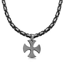 Set König Kette + Anhänger Kreuz Kruzifix Halskette Herren Schmuck Silber Schwarz Gold