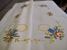 Dick besticke Weihnachtsdecke Tischdecke Handarbeit Landhaus Shabby 75x75cm