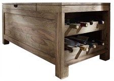 Weinregal Nature Grey #34 Sitzbank Weintruhe Sheesham Palisander 110x50x56cm