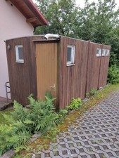 Baucontainer, 60er Jahre, außen u. innen Holzverkleidung, isoliert, mit 12,5 m²