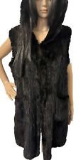Gestrickte Nerz Weste mit Kapuze