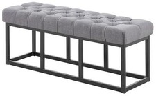 Sitzbank Amun Stoffbezug B Metallbeine schwarz Wartebank Polsterbank Sitzhocker