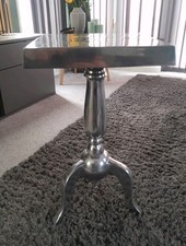 BEISTELLTISCH BAROCKSTIL SILBER CHROM