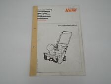 Bedienungsanleitung Ersatzteilliste Hako-Schneehexe LS(6051) Hako Hausdruckerei 