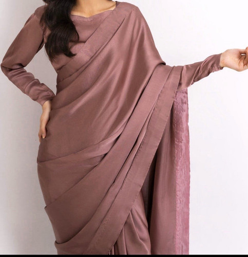 Saree mauve satin - ,