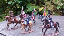 6 x Del Prado Zinn Soldaten Kavallerie Pferd  Napoleon  Auerstaed Sammelfigur