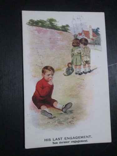 Comic postkarte seine letzte - comic, "seine