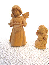 2 Engel Handgeschnitzt aus Holz