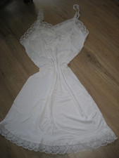 vintage, Unterkleid, -rock, Negligé, Charmeuse/Viskose, 38/40-in Weiß