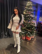 Overknee Stiefel Weiß Glanz Lack 38 Hoch High Heels 