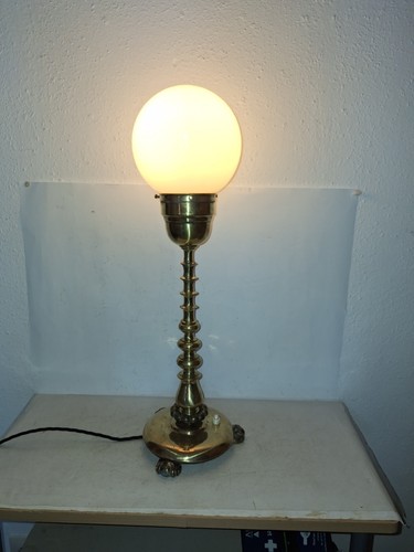 Old table lamp cast brass - table,