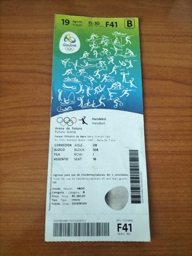 Used ticket olympic 08 - used,