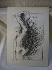 Lithografie Weiblicher Akt  von Franz Kochseder (1947)  "Mädchen" 1977 signiert