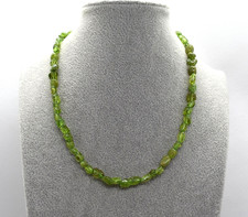 PERIDOT Edelstein Nugget Hals-Kette+Collier +43+5 cm+Ø 6-9 mm+Unikat+Neu #9