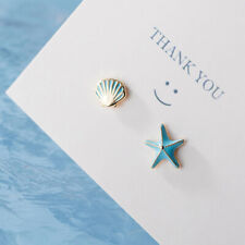 Echt 925 Sterling Silber * Ohrschmuck Ohrringe Ohrstecker * Muschel Seestern