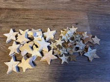 Nr. 19 Deko Teile Weihnachten - Sterne weiß gekalkt Kokos/Birkenrinde 42-tlg.