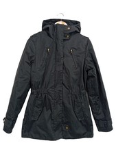 ELVINE Damen Leichte Jacke Gr. 38/M Schwarz Kapuze Casual Übergangsjacke