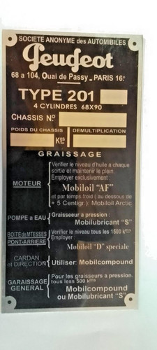 Typenschild plate peugeot - typenschild, id-plate