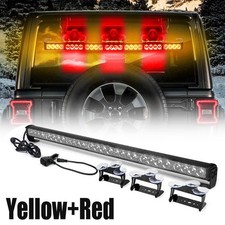 28 LED Frontblitzer Blitzlicht Warnleuchte Strobe Licht Gelb+Rot 12V KFZ LKW PKW