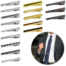 elegante Krawattennadel Edelstahl Clip Krawattenklammer gold silber schwarz 