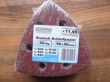 Mix 30tlg Schleifdreiecke Dreieck Schleifpapier K40 60 80 120 180 90x90 mm Klett