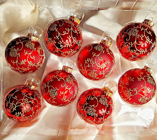 8x christbaumkugel rot - ❀,