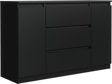 Kommode schwarz matt - schwarz, 3