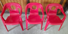 3 Kinderstühle - rot - Kindermöbel Kunststoff Gartenstuhl Campingstuhl